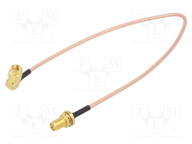 Cable; 50Ω; 0.3m; SMA plug,both sides; shielded; -65÷150°C; 12"