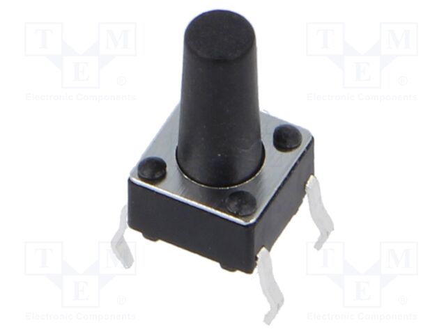 Microswitch TACT; SPST; Pos: 2; 0.05A/12VDC; THT; 2.45N; 6x6x3.5mm