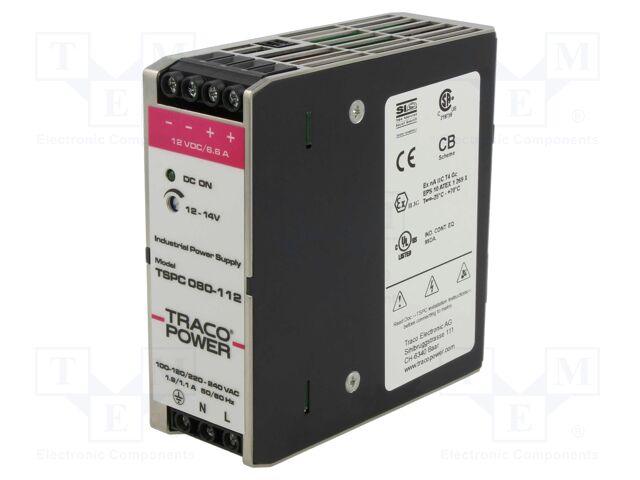 Power supply: switched-mode; 80W; 12VDC; 12÷14VDC; 6.6A; OUT: 1