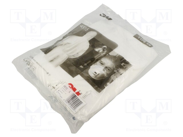 Protective coverall; Size: L; white; 4515; with a hood