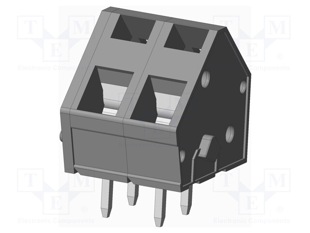 Connector: PCB terminal block; terminal; angled 45°; on PCBs