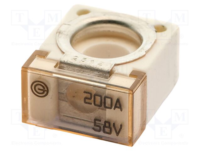 Fuse: fuse; 200A; 58VDC; ceramic,automotive; 20x23.5x11.8mm