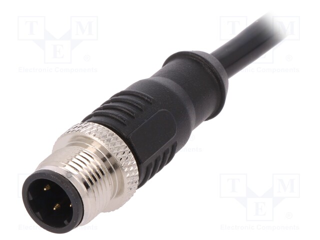 Plug; M12; PIN: 4; male; D code-Ethernet; IP67; 250V; 4A; straight