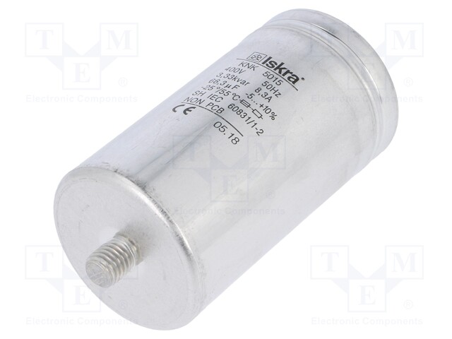 Capacitor: polypropylene; one phase; Q@50Hz: 3.33kVAR; 400VAC