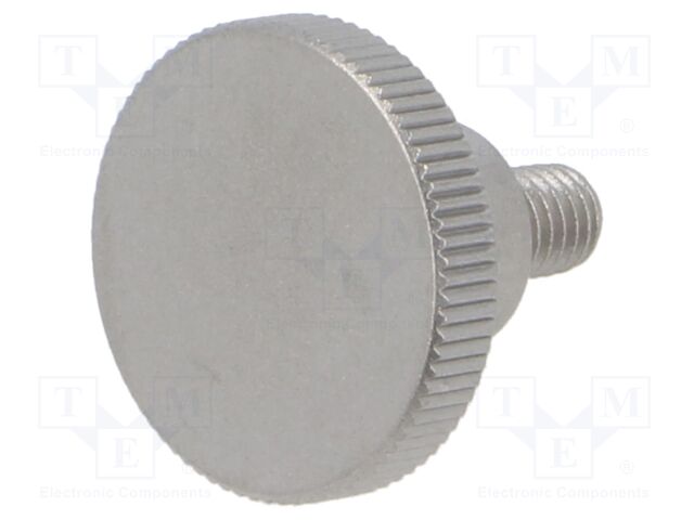 Knob; Ø: 20mm; Ext.thread: M5; 8mm; H: 11.5mm; stainless steel