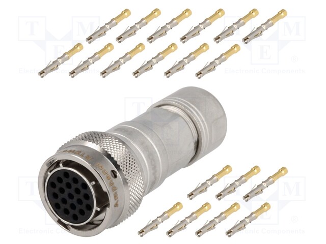 Connector: circular; Series: RT360; plug; female; crimped; PIN: 19