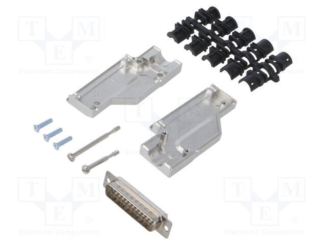 D-Sub; PIN: 25; plug; male; angled 90°; soldered; for cable; white