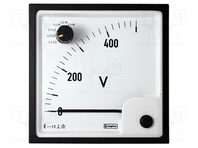 Meter: panel; analogue; 0÷300V; True RMS; 300V; Class: 1,5; IP52