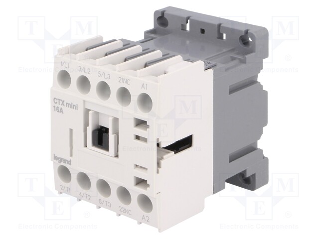 Contactor: 3-pole; NO x3; Auxiliary contacts: NC; 230VAC; 16A; DIN
