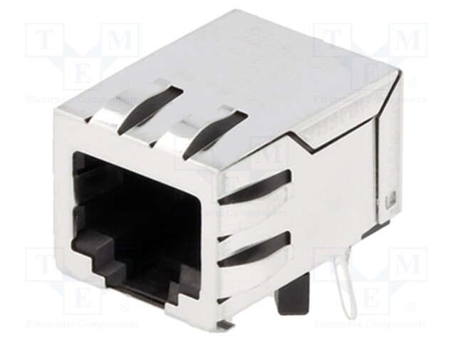 Socket; RJ45; PIN: 8; shielded,with isolation transformer; THT