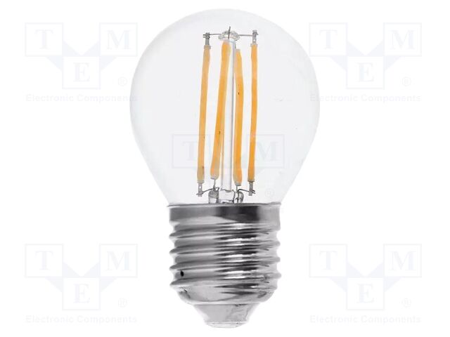 LED lamp; white warm; E27; 220÷240VAC; 800lm; P: 6W; 300°; 2700K