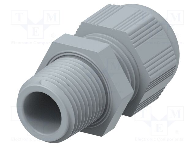 Cable gland; without nut; NPT3/8"; IP68; Mat: polyamide; grey
