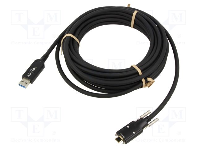 Cable; optical; USB A plug,USB C plug; 7.5m; black; 10Gbps; screw