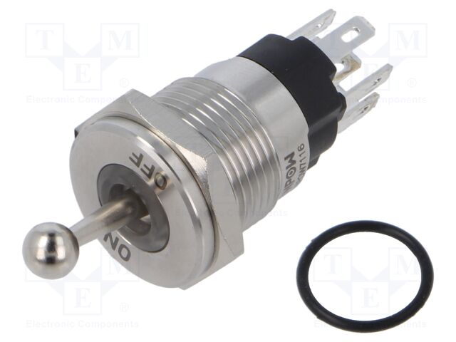 Switch: toggle; Pos: 2; SPDT; ON-ON; 5A/250VAC; -40÷85°C; IP67; 12VDC