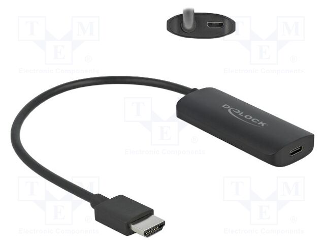 Adapter; HDMI plug,USB B micro socket,USB C plug; High Speed