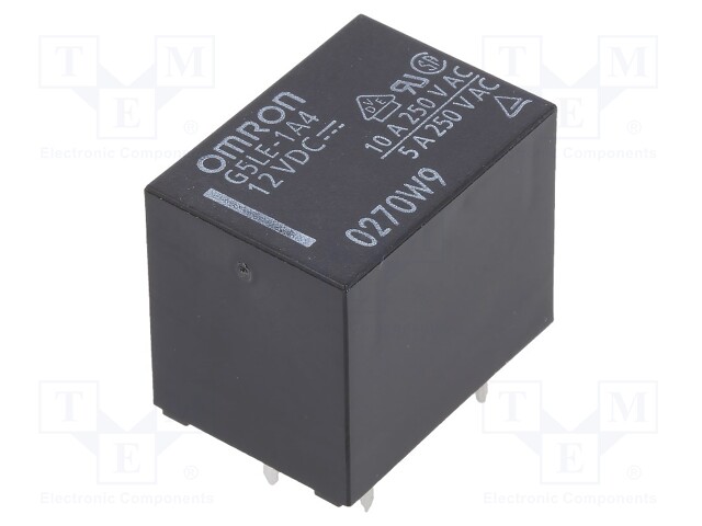 Relay: electromagnetic; SPST-NO; Ucoil: 12VDC; 10A/240VAC; 400mW