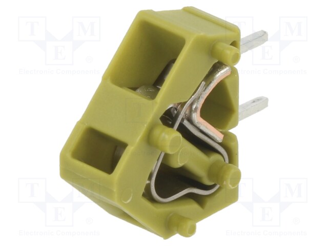 PCB terminal block; angled 45°; 5mm; ways: 1; on PCBs; 0.08÷2.5mm2