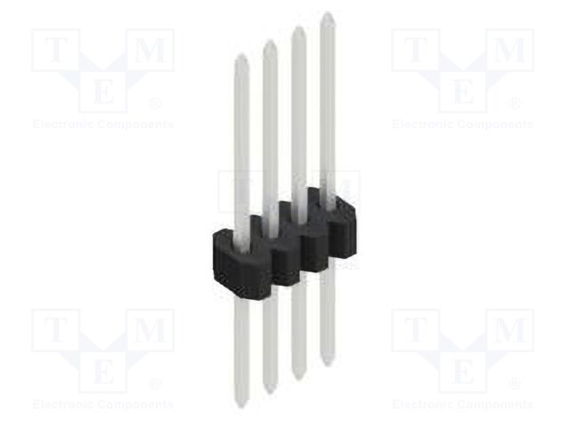 Connector: pin strips; pin header; male; PIN: 4; 1.27mm; THT; 1x4