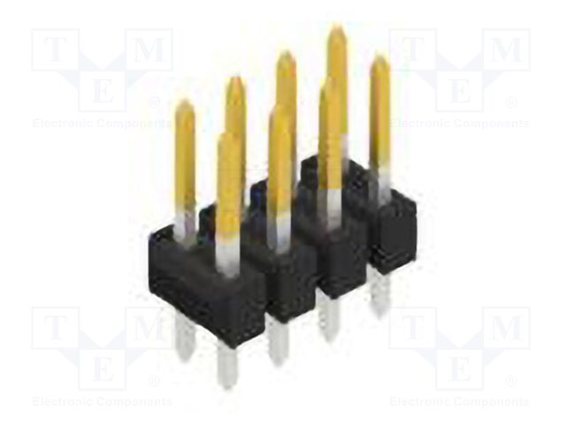 Connector: pin strips; pin header; male; PIN: 8; 2.54mm; THT; 2x4