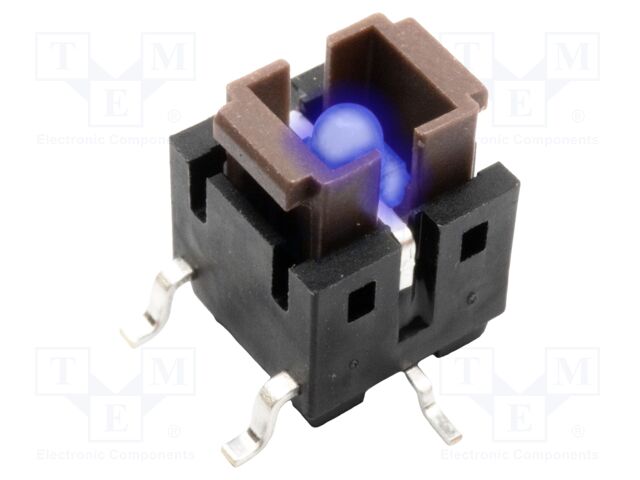 Microswitch TACT; SPST-NO; Pos: 2; 0.05A/12VDC; SMT; LED; blue; 1.6N