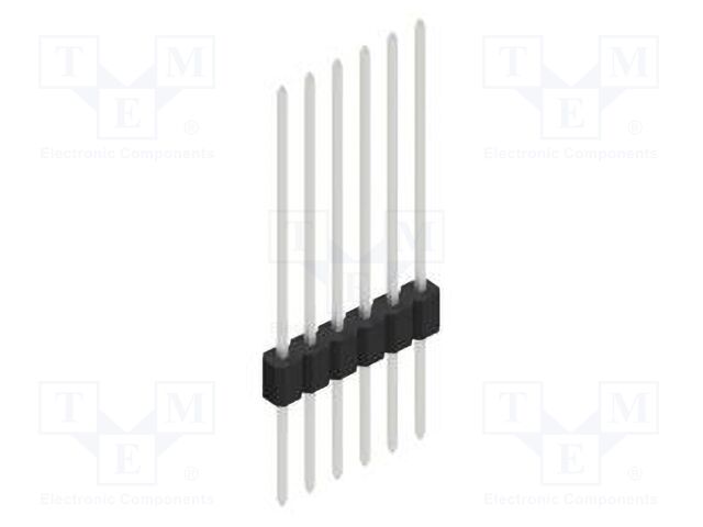 Connector: pin strips; pin header; male; PIN: 6; 1.27mm; THT; 1x6