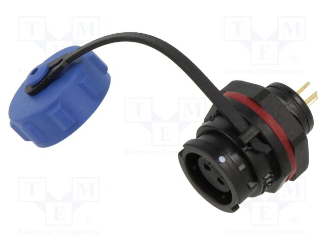 Socket; SY11; female; PIN: 2; with protective cap; IP67; 5A; 180V