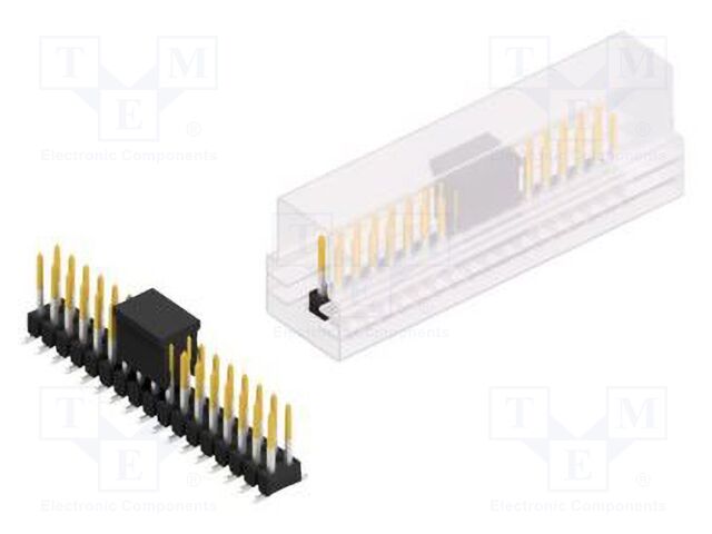 Connector: pin strips; pin header; male; PIN: 34; 2.54mm; SMT; 2x17