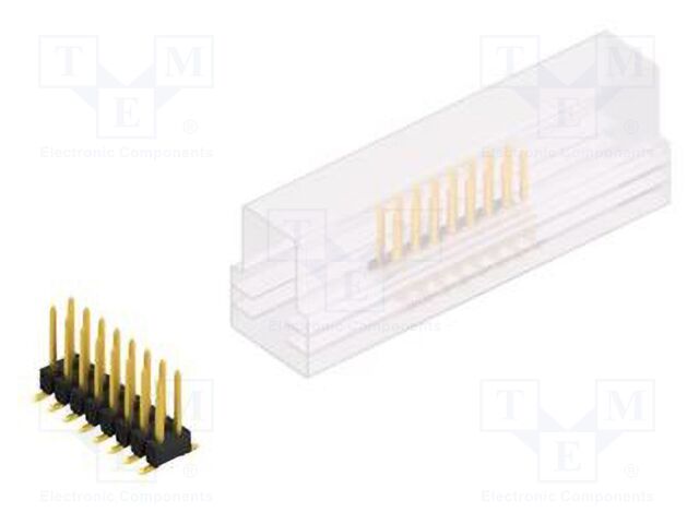Connector: pin strips; pin header; male; PIN: 16; 2.54mm; SMT; 2x8