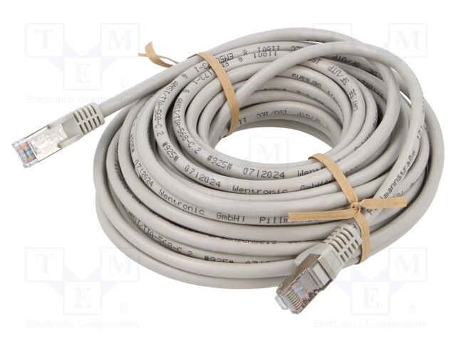Patch cord; SF/UTP; 5e; stranded; CCA; PVC; grey; 10m; 26AWG