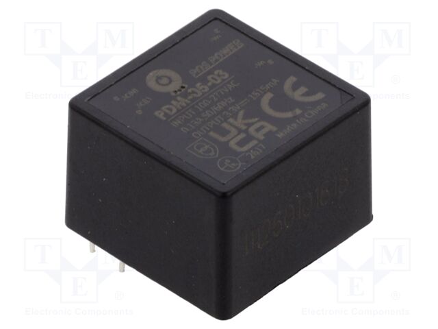 Converter: AC/DC; 4.95W; 85÷305VAC; Usup: 100÷430VDC; Uout: 3.3VDC