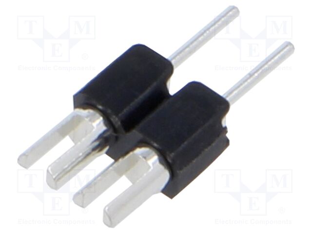 Connector: pin strips; pin header; male; PIN: 2; 2.54mm; THT; 1x2