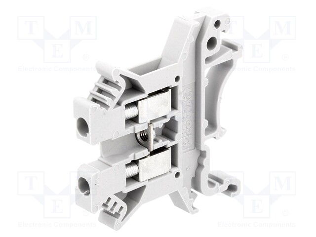 Splice terminal: rail; 0.2÷2.5mm2; ways: 1; terminals: 2; grey; 800V
