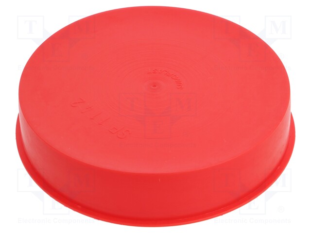 Plugs; Body: red; Out.diam: 119.9mm; H: 28.9mm; Mat: LDPE