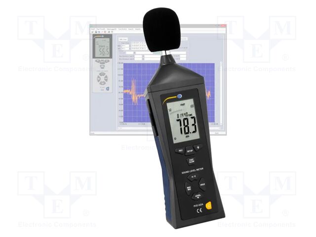 Meter: sound level; LCD; 4-digit; Sound level: 30÷130dB; 335g