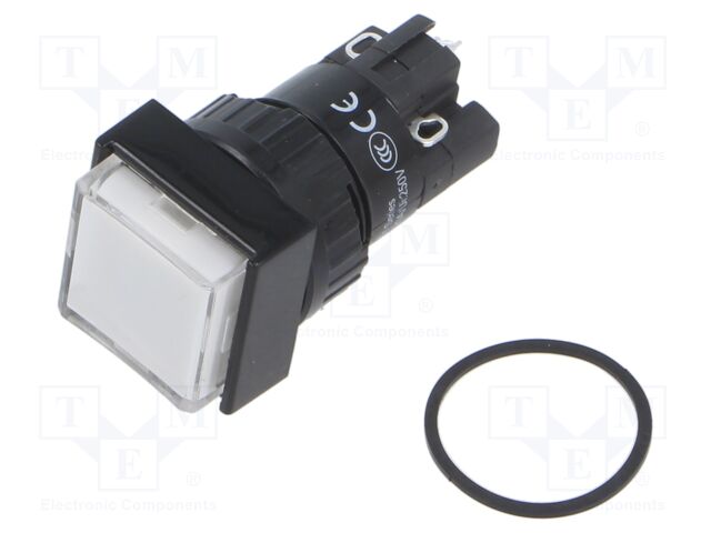 Switch: push-button; Pos: 2; SPDT; ON-ON; IP40; Illumin: LED; white