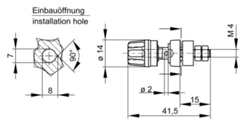 Connector: 4mm banana; socket; 35A; 30VAC; 60VDC; violet; M4