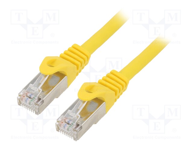 Patch cord; S/FTP; 6a; solid; Cu; LSZH; yellow; Len: 1.5m; 27AWG