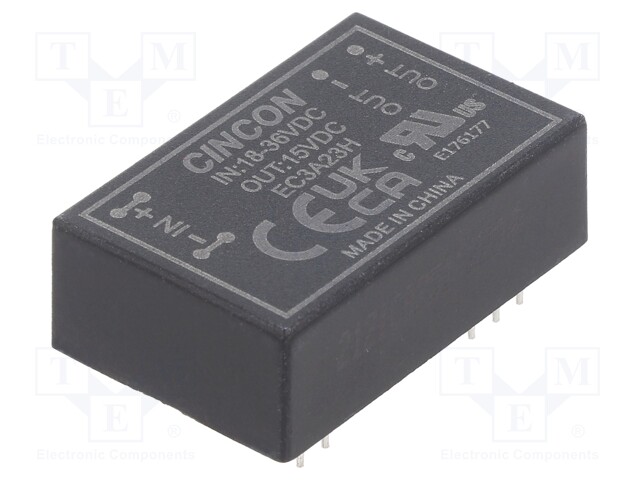 Converter: DC/DC; 3W; Uin: 18÷36V; Uout: 12VDC; Iout: 200mA; DIP24