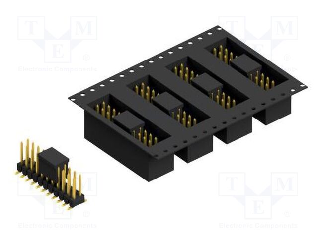 Connector: pin strips; pin header; male; PIN: 22; 2.54mm; SMT; 2x11
