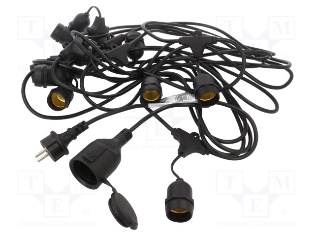 10m; IP65; Lamp: garden garland; Cap: E27; Sockets: 10; 220÷240VAC