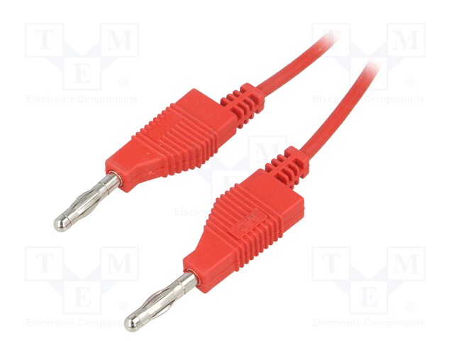 Test lead; silicone; 2m; red; 15A; 60V; Cond.cross sec: 0.75mm2