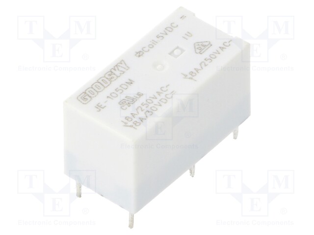 Relay: electromagnetic; SPST-NO; Ucoil: 5VDC; 8A/250VAC; 8A/30VDC