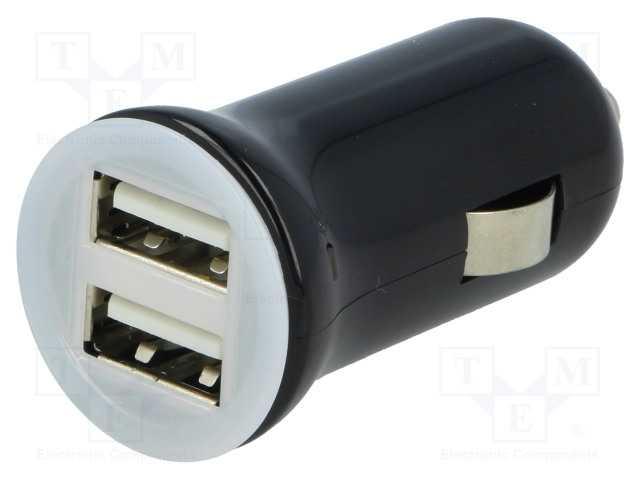 Automotive power supply; USB A socket x2; 5V/2x2,1A; white