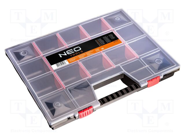 Container: collective; with partitions; black; 490x390x65mm