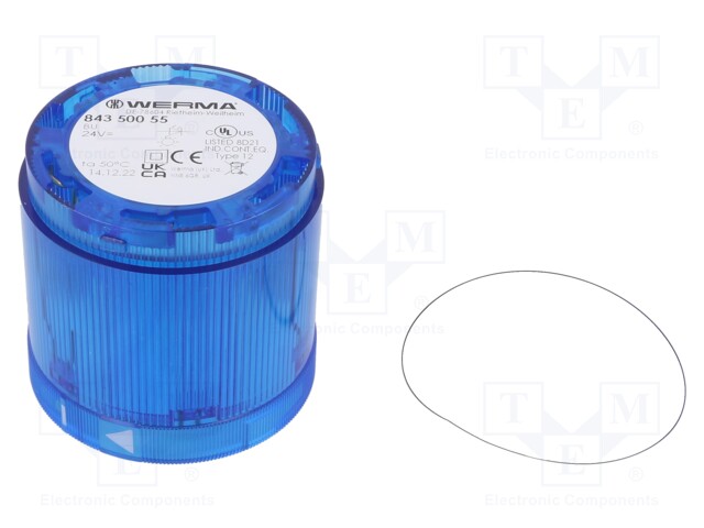 Signaller: lighting; blue; 24VDC; 24VAC; IP54; Ø70x66mm; -20÷50°C