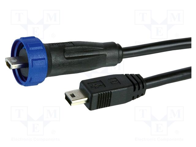 Cable; 2m; black; IP68,IP69K; PVC; shielded; Buccaneer