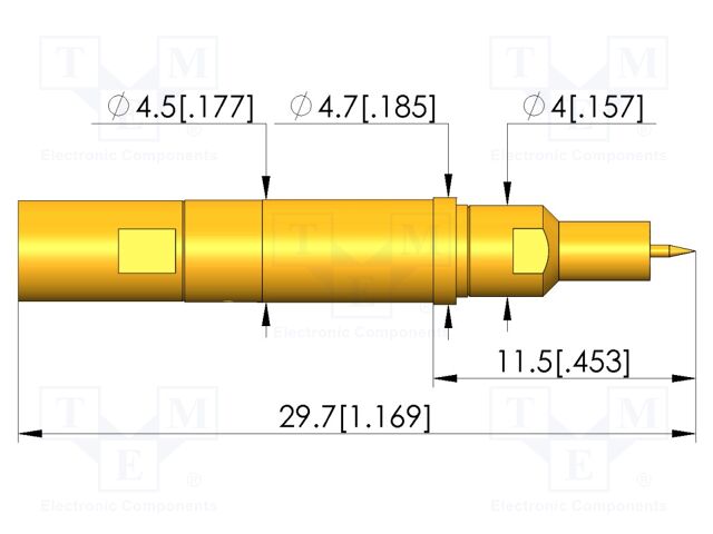 Test needle; plug-in