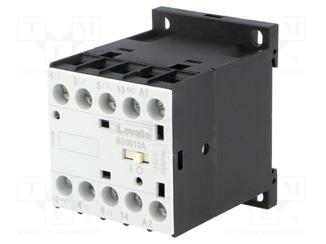 Contactor: 3-pole; NO x3; Auxiliary contacts: NO; 230VAC; 9A; DIN