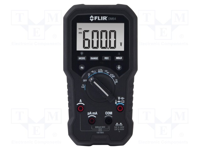 Digital multimeter; LCD (6000),with a backlit; VDC: 600m/600V