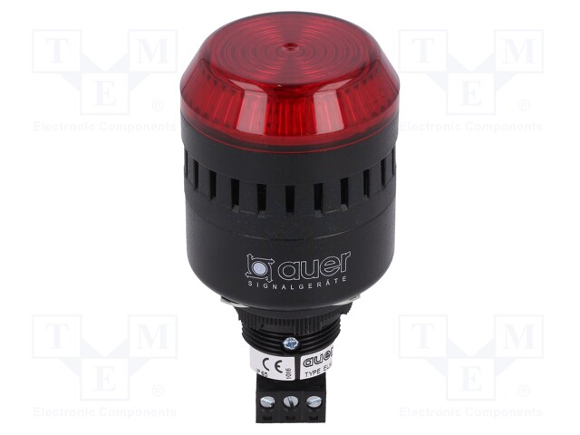 Signaller: lighting-sound; 24VAC; 24VDC; Colour: red; IP65; 58mA